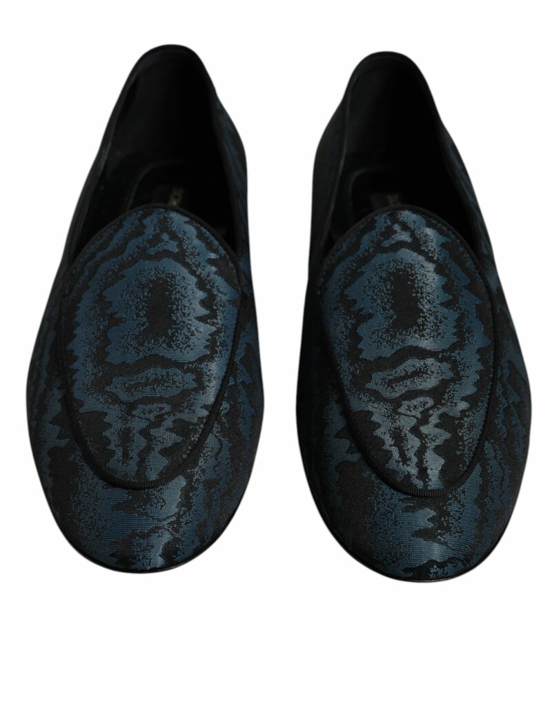 Dolce & Gabbana Blue Black Flats Men Loafers Dress Shoes - Image 2