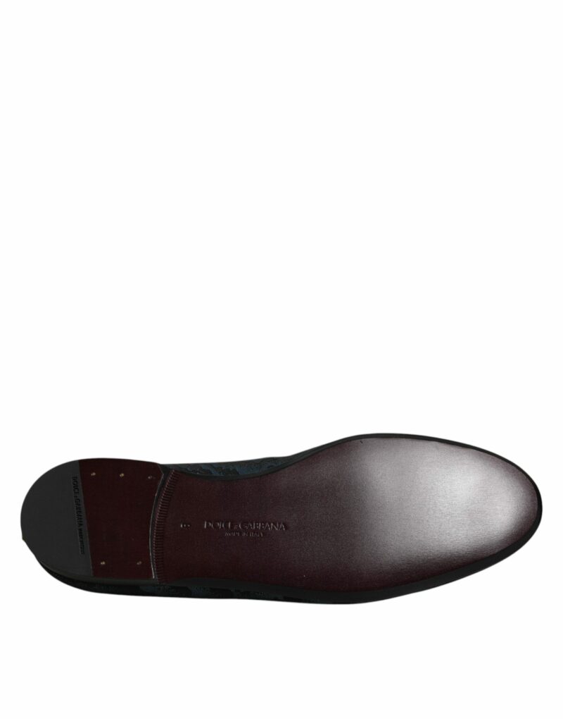 Dolce & Gabbana Blue Black Flats Men Loafers Dress Shoes - Image 6