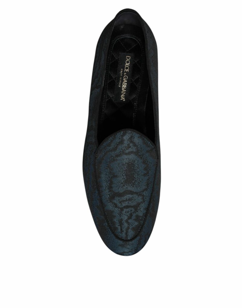 Dolce & Gabbana Blue Black Flats Men Loafers Dress Shoes - Image 7