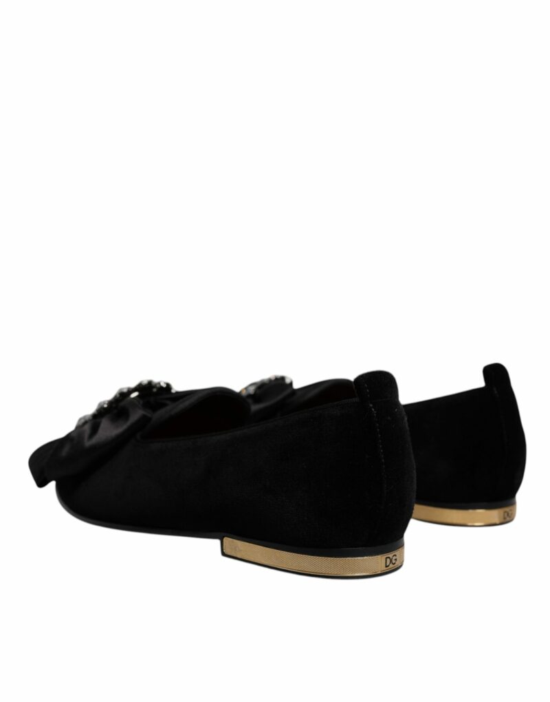 Dolce & Gabbana Black Crystal Flats Men Loafers Dress Shoes - Image 4