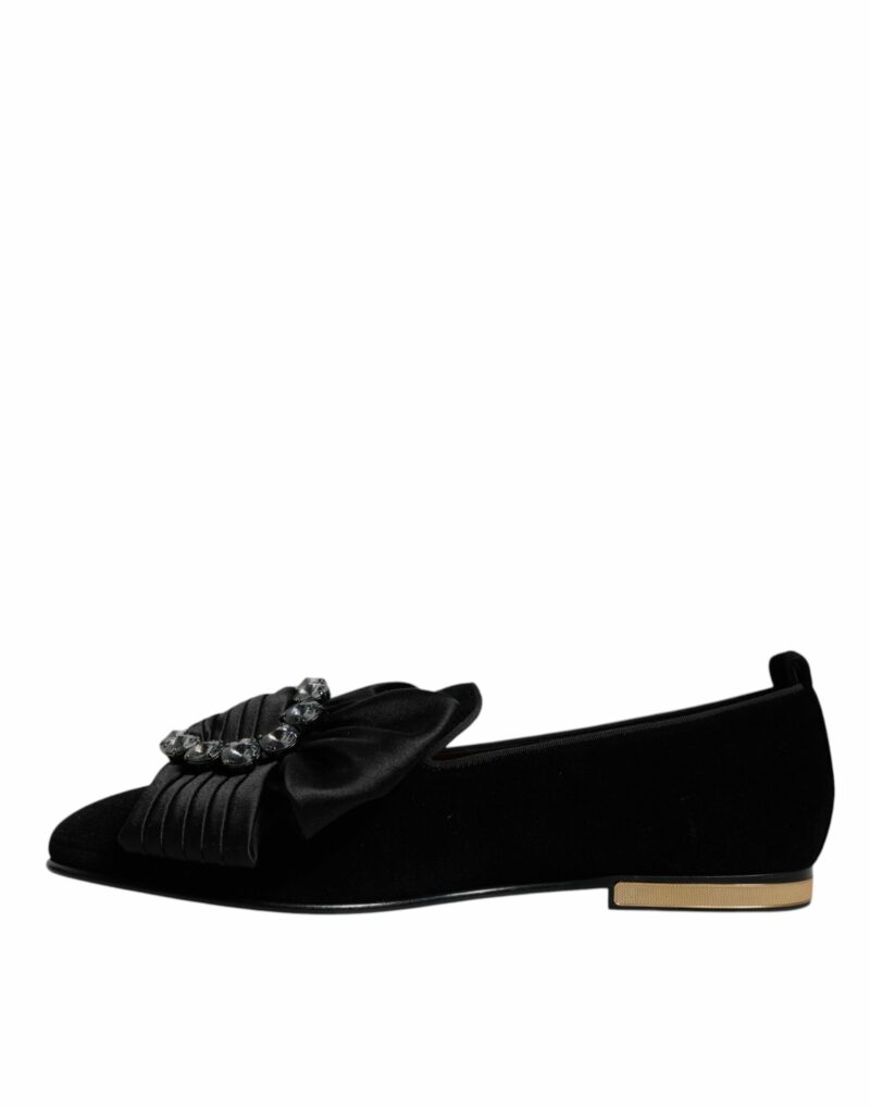 Dolce & Gabbana Black Crystal Flats Men Loafers Dress Shoes - Image 5