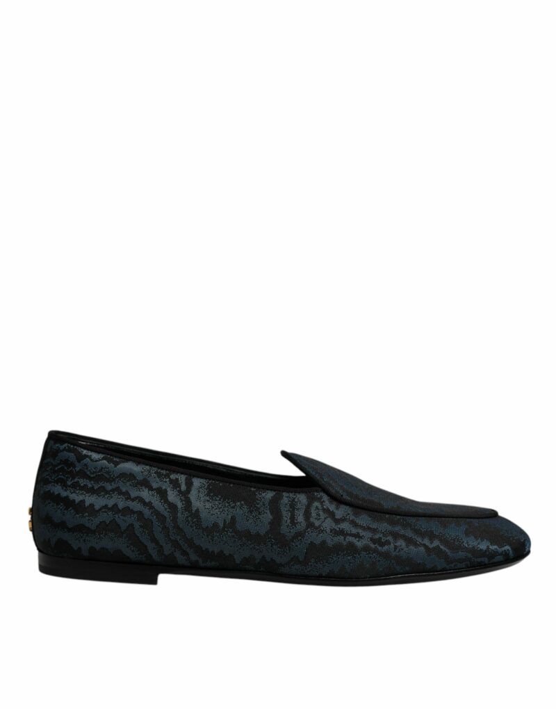 Dolce & Gabbana Blue Black Flats Men Loafers Dress Shoes - Image 6