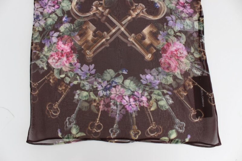 Dolce & Gabbana Elegant Floral Silk Blouse with Cap Sleeves - Image 7