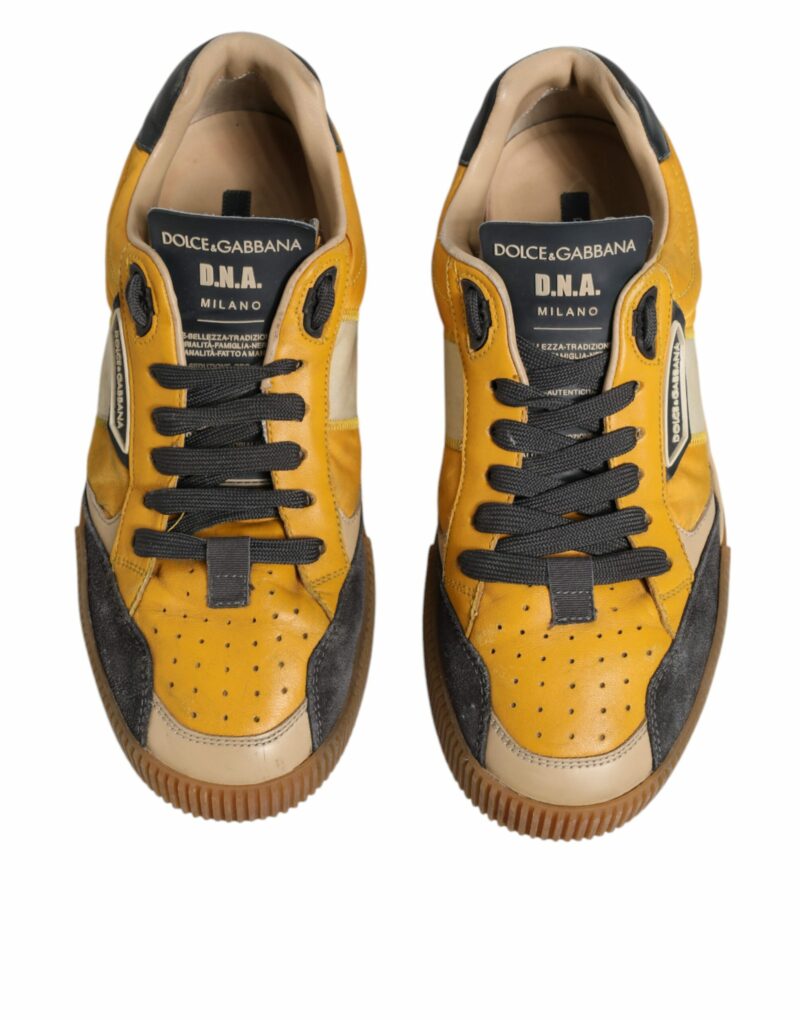 Dolce & Gabbana Multicolor Leather DNA Sneakers Shoes - Image 3