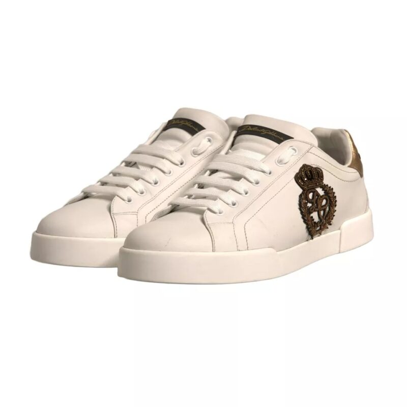 Dolce & Gabbana White Crown Patch Portofino Sneakers Shoes (Copy) - Image 2