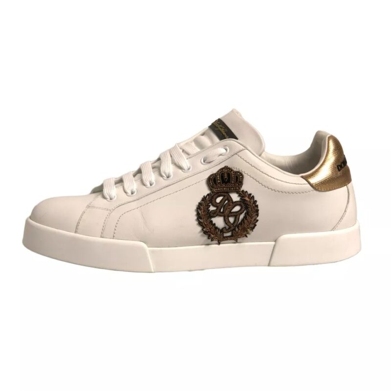 Dolce & Gabbana White Crown Patch Portofino Sneakers Shoes (Copy) - Image 3