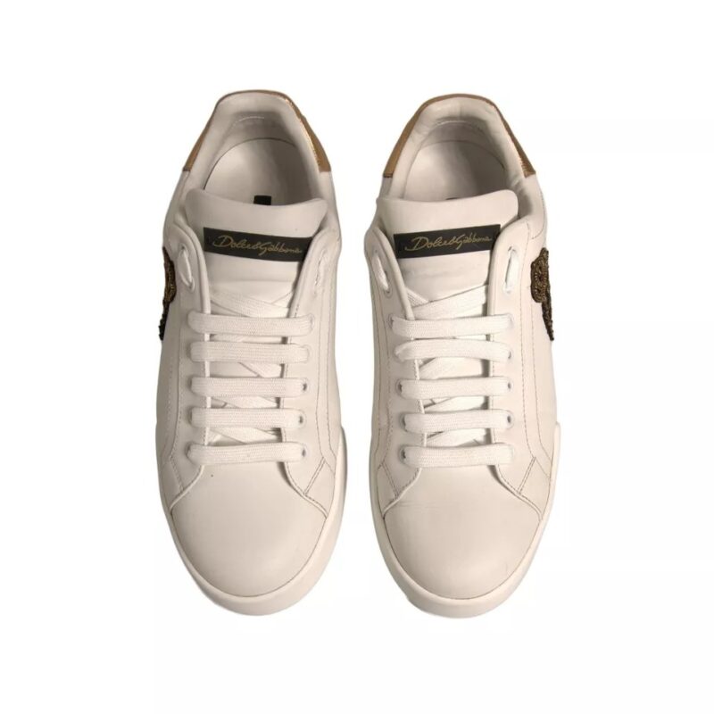 Dolce & Gabbana White Crown Patch Portofino Sneakers Shoes (Copy) - Image 5