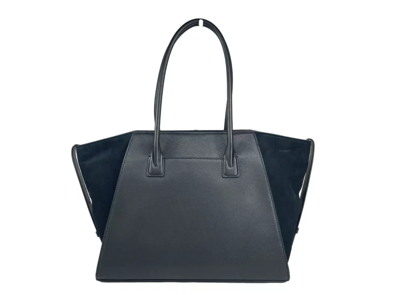 Michael Kors Avril XL Suede Leather Top Zip Satchel Bag Black - Image 2