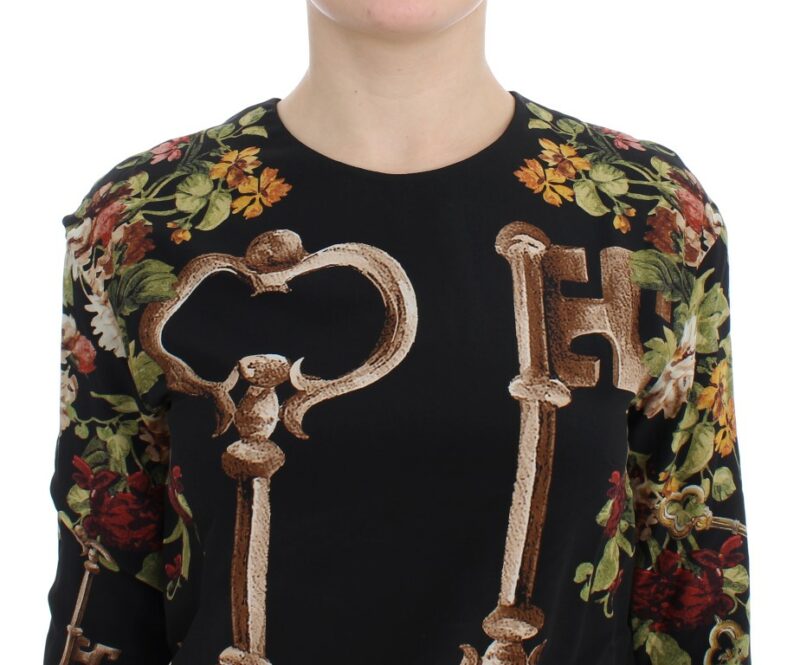Dolce & Gabbana Elegant Medieval Print Silk Blouse - Image 5