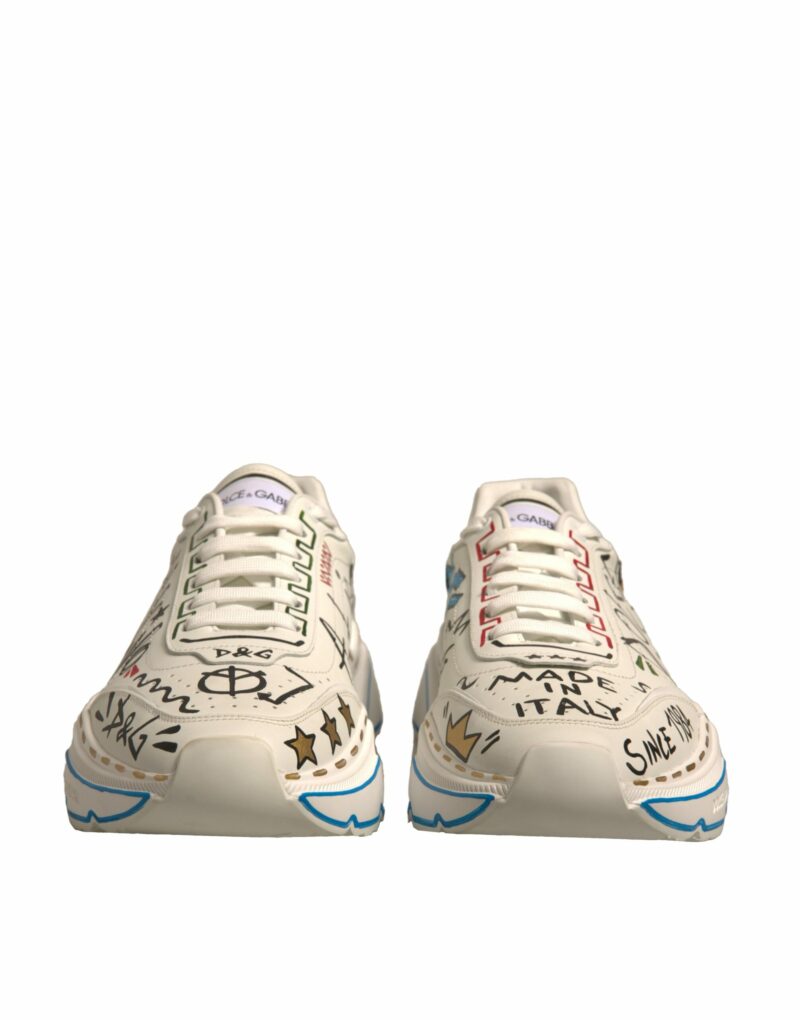 Dolce & Gabbana White Daymaster Hand Painted Sneakers Shoes - Image 2