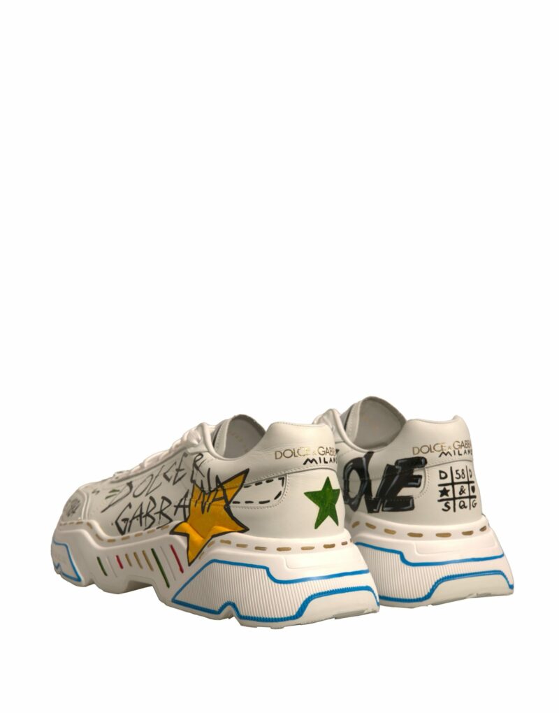 Dolce & Gabbana White Daymaster Hand Painted Sneakers Shoes - Image 5