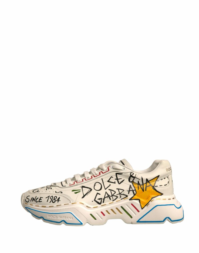Dolce & Gabbana White Daymaster Hand Painted Sneakers Shoes - Image 6