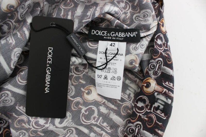 Dolce & Gabbana Enchanted Sicily Silk Blouse with Key Print - Image 7