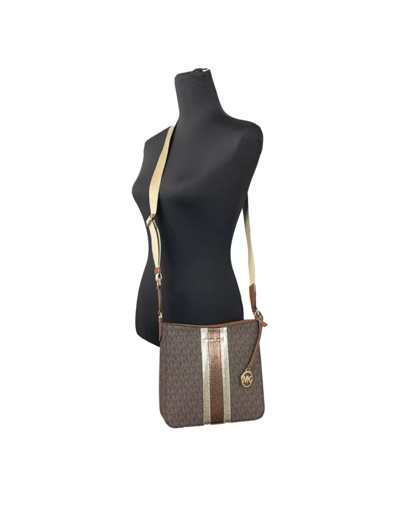 Michael Kors Jet Set Small Messenger Crossbody Bag Brown - Image 3