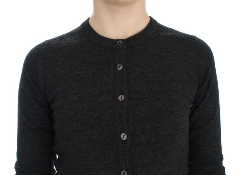 Dolce & Gabbana Elegant Gray Wool Cardigan Sweater - Image 5