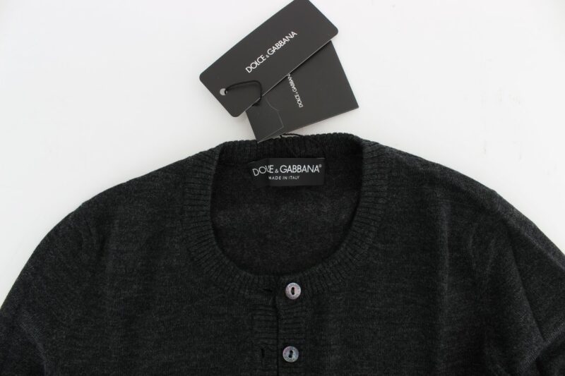 Dolce & Gabbana Elegant Gray Wool Cardigan Sweater - Image 6
