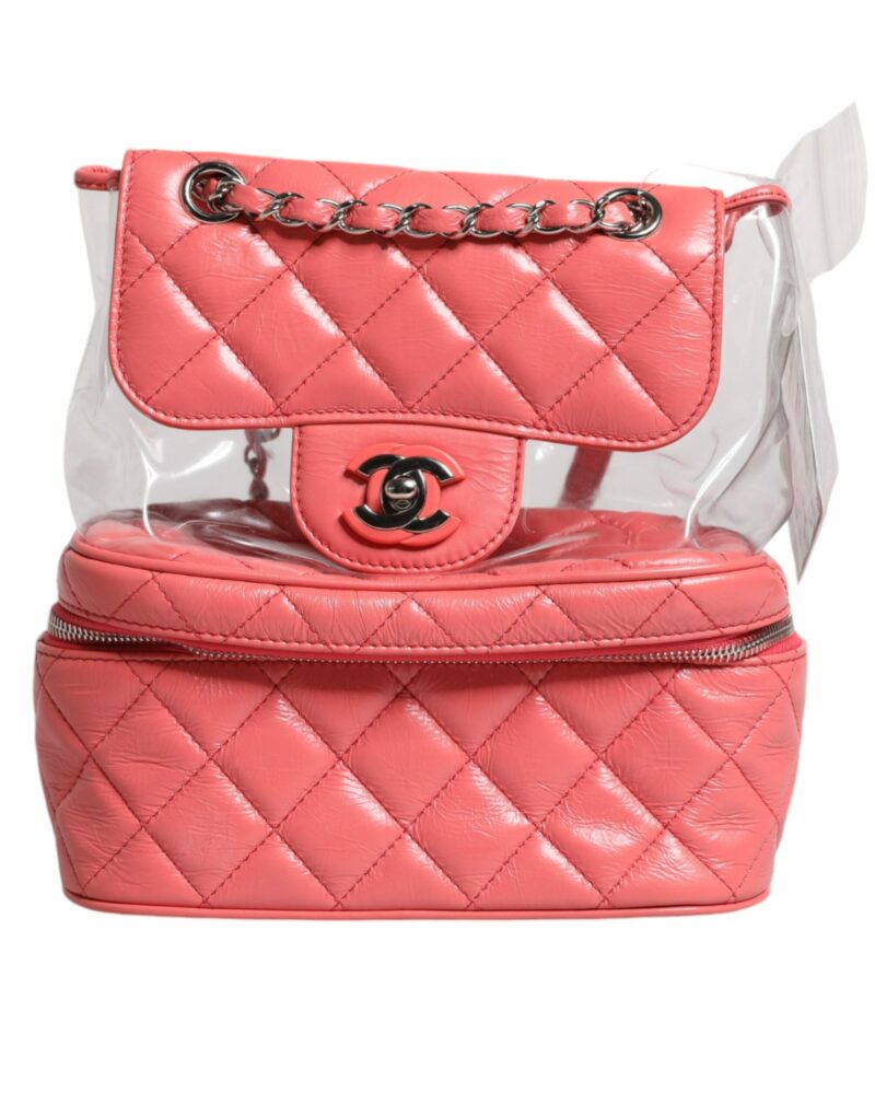 Chanel Pink Vinyl Leather Backpack Purse Bag - Image 2