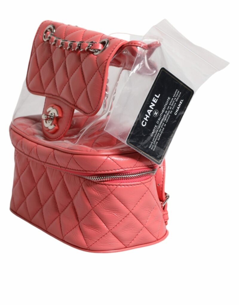 Chanel Pink Vinyl Leather Backpack Purse Bag - Image 5