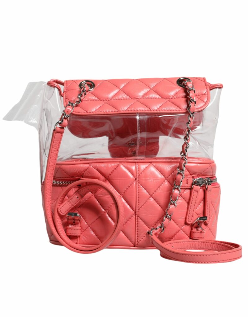 Chanel Pink Vinyl Leather Backpack Purse Bag - Image 3
