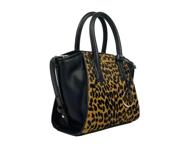 Michael Kors Avril XS Black Cheetah Satchel Crossbody Bag Purse - Image 3