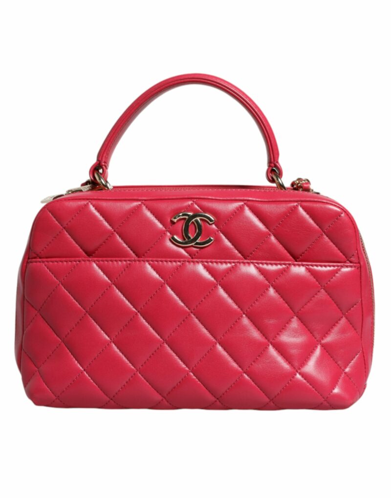 Chanel Pink Seal Matelasse Chain CC Lamb Skin Leather Bag - Image 2