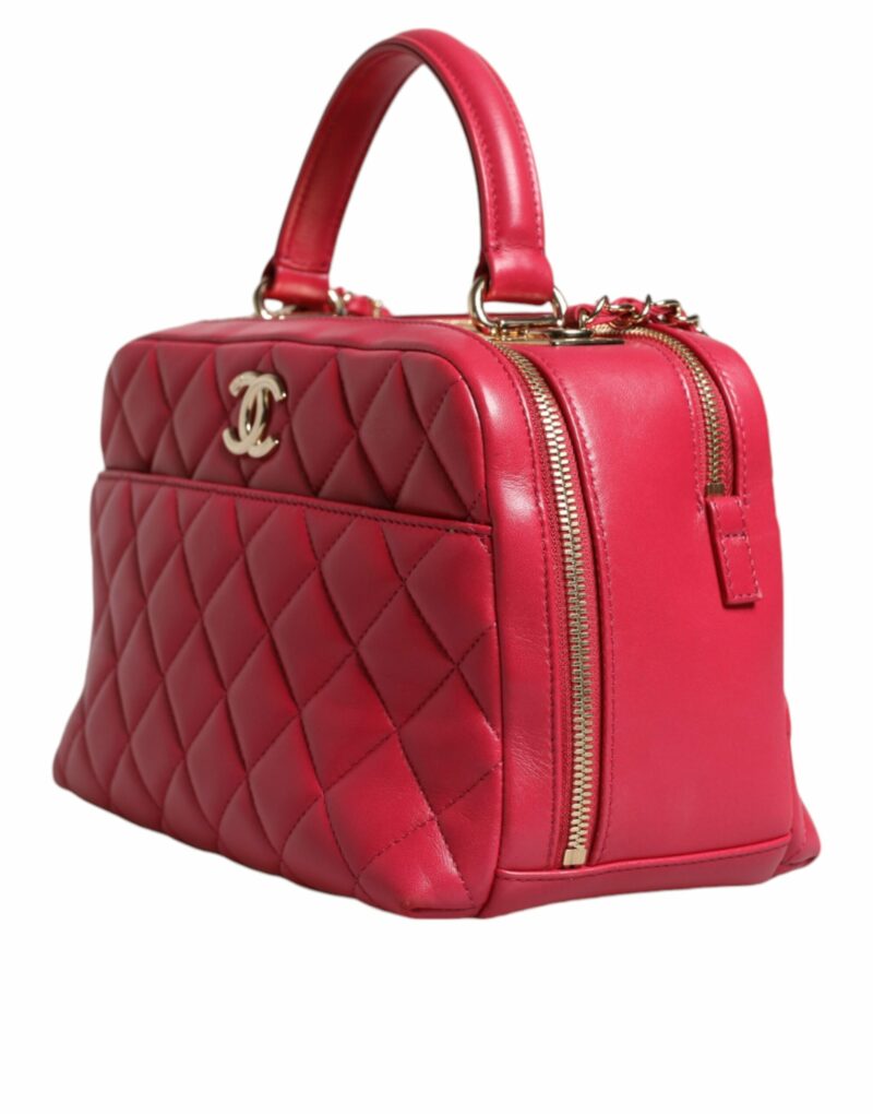 Chanel Pink Seal Matelasse Chain CC Lamb Skin Leather Bag - Image 3