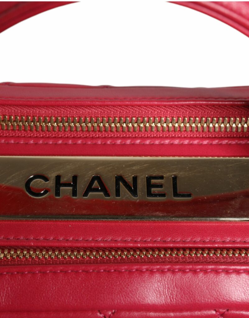Chanel Pink Seal Matelasse Chain CC Lamb Skin Leather Bag - Image 6