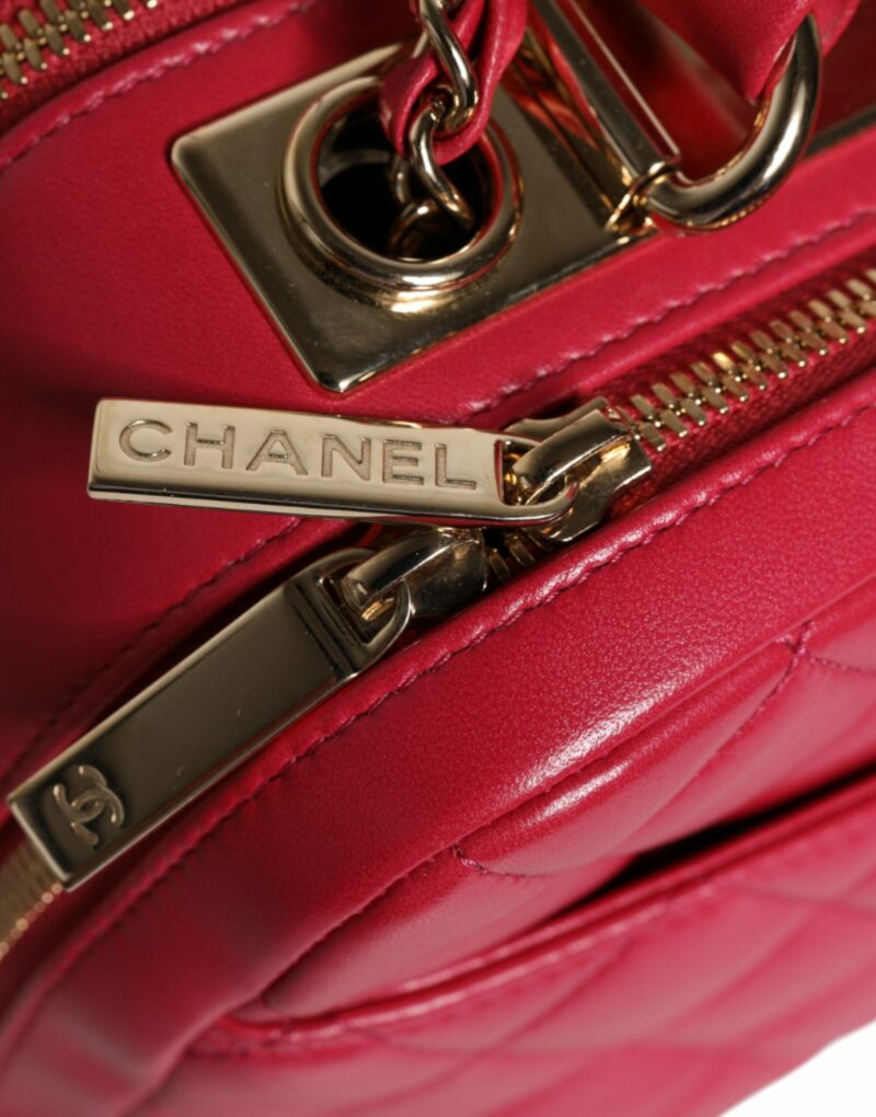 Chanel Pink Seal Matelasse Chain CC Lamb Skin Leather Bag - Image 7
