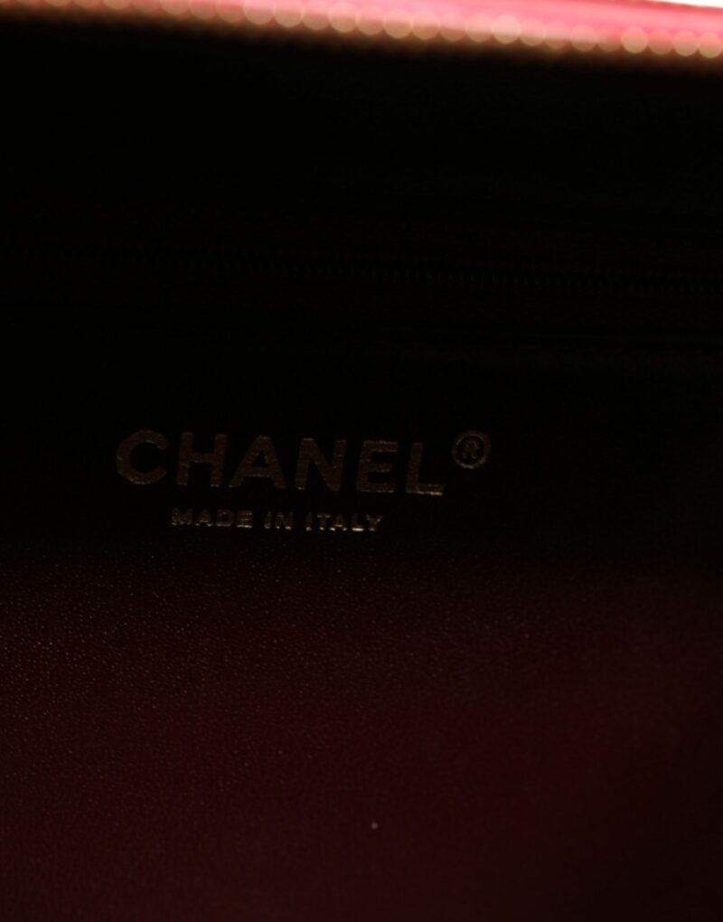 Chanel Pink Seal Matelasse Chain CC Lamb Skin Leather Bag - Image 8