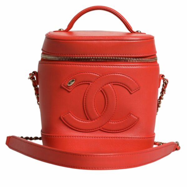 Chanel Orange Coco Mark Vanity Chain Shoulder Hand Purse