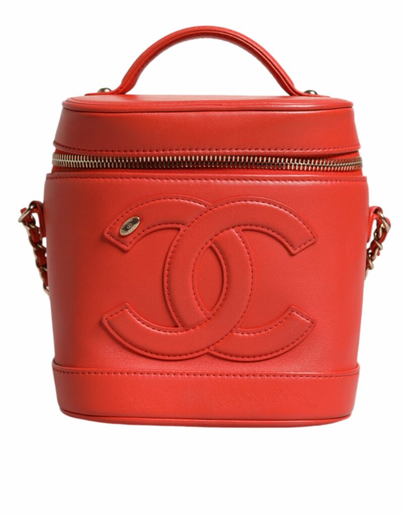 Chanel Orange Coco Mark Vanity Chain Shoulder Hand Purse - Image 2