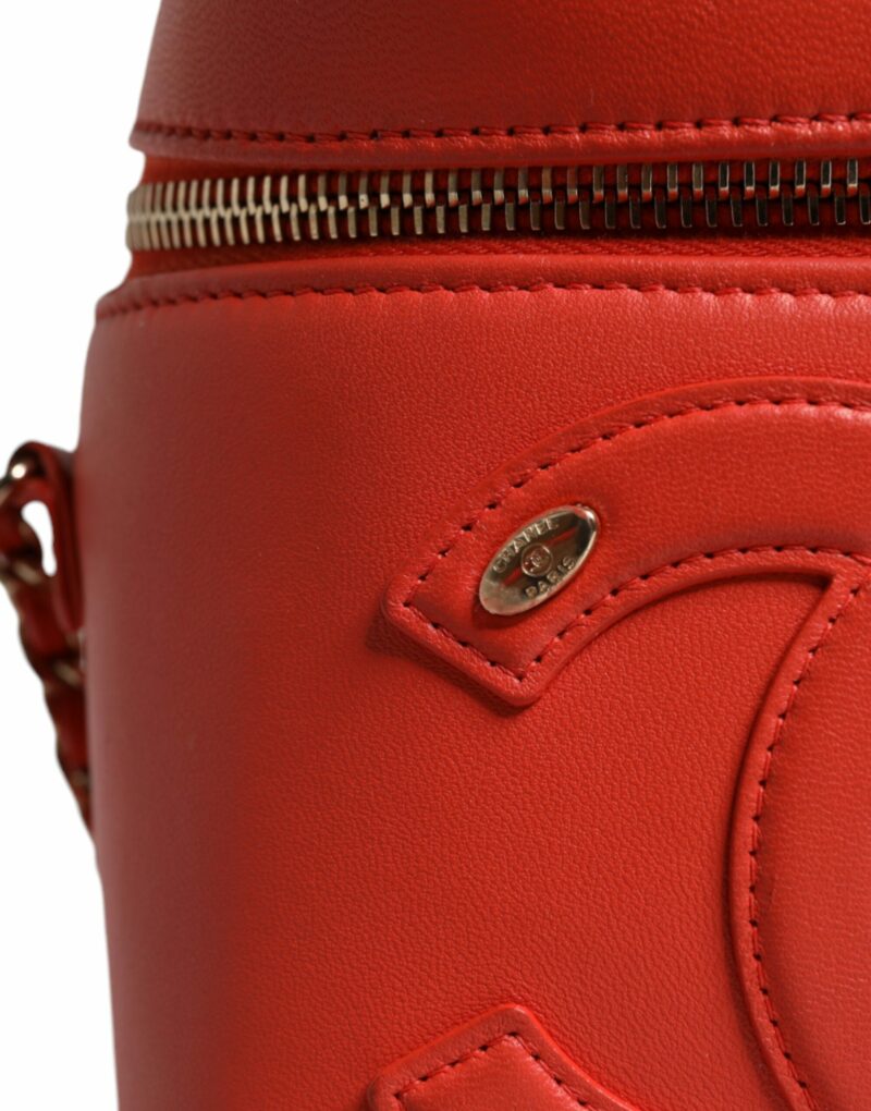 Chanel Orange Coco Mark Vanity Chain Shoulder Hand Purse - Image 6