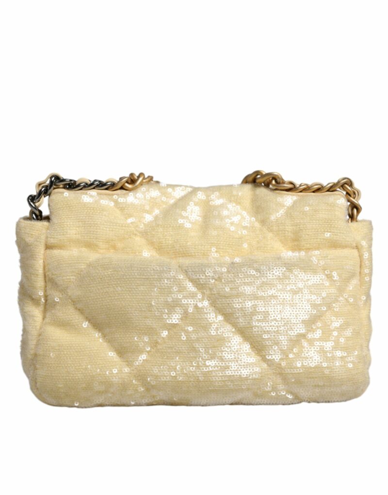 Chanel Yellow Sequined Medium Quilted Series Bag - Image 3