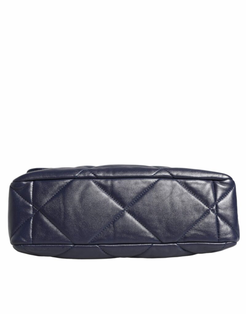 Chanel Blue Leather Large Quilted Chain Hand Shoulder Bag - Image 5