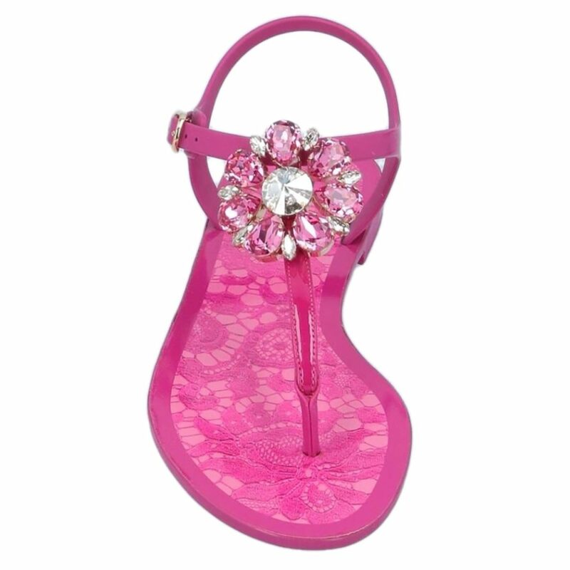 Dolce & Gabbana Fuchsia Cotton Sandal - Image 4