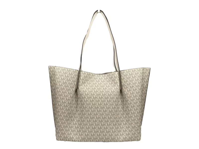 Michael Kors Emilia Large Signature PVC Tote Bag Purse Light Cream - Image 3