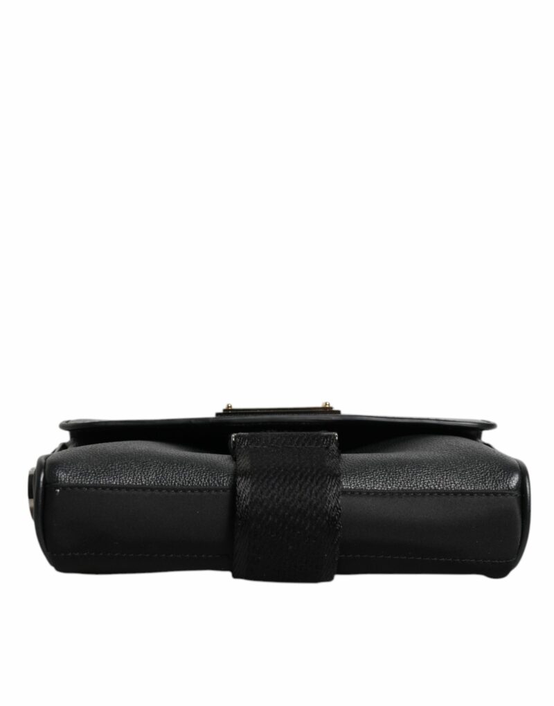Dolce & Gabbana Black Logo Plaque Leather Buckled Shoulder Crossbody Bag - Image 5
