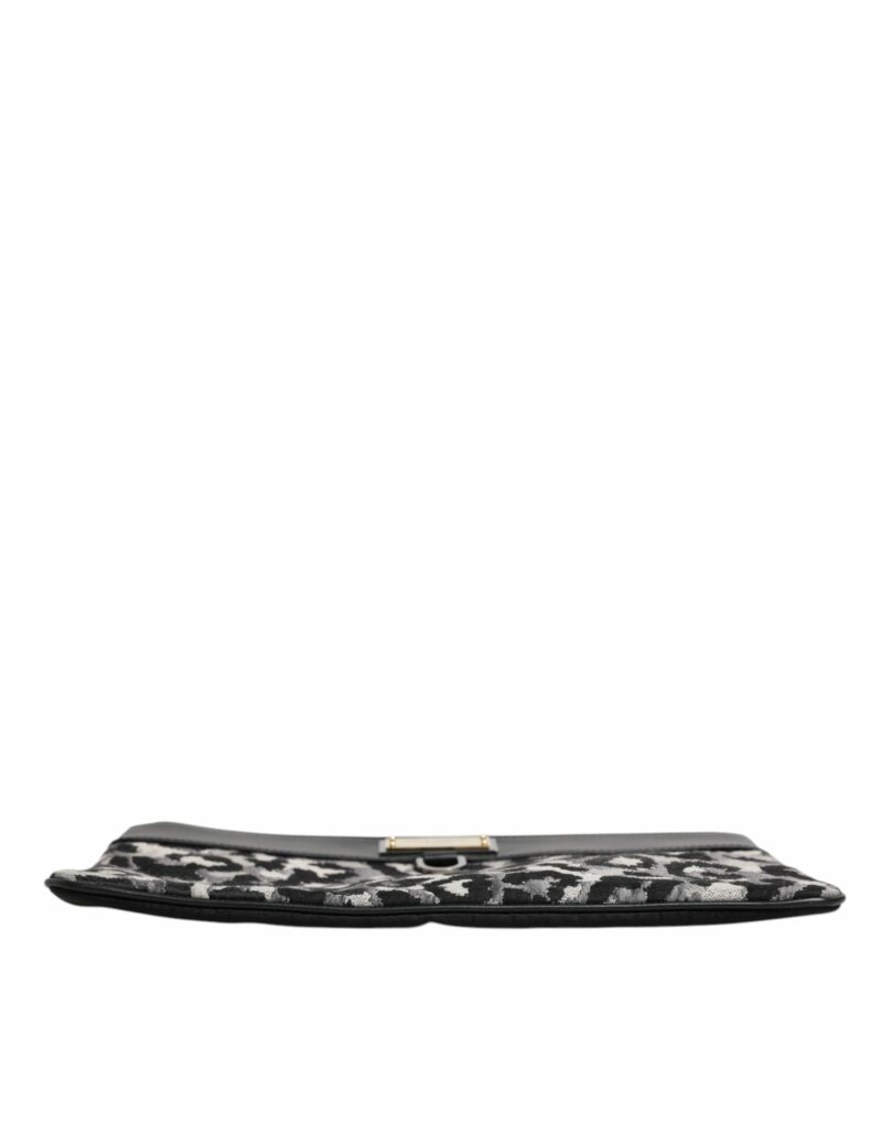 Dolce & Gabbana Multicolor Leopard Jacquard Logo Plaque Men Pouch Bag - Image 5