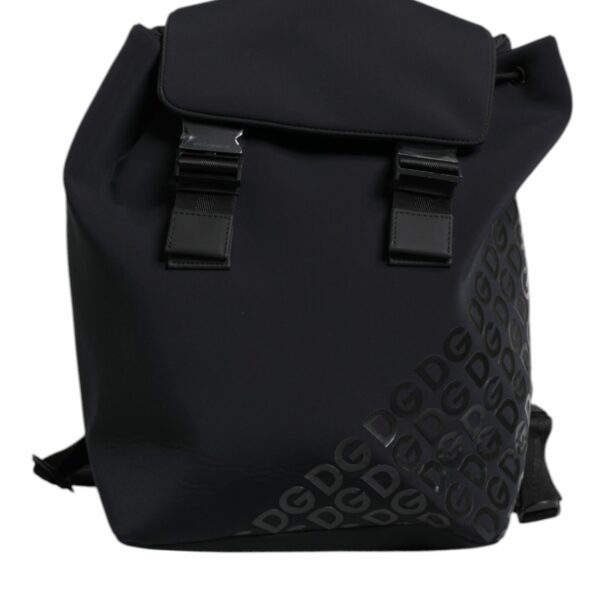 Dolce & Gabbana Black Neoprene Nylon DG Logo School Backpack Bag