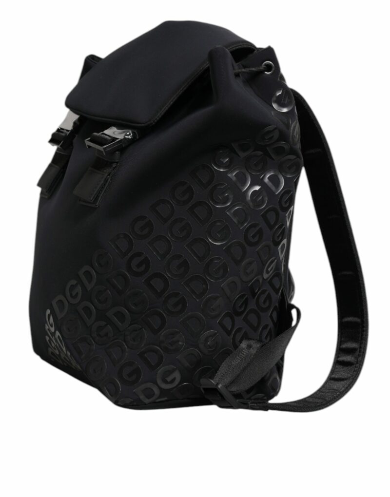 Dolce & Gabbana Black Neoprene Nylon DG Logo School Backpack Bag - Image 3