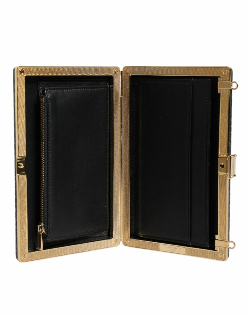 Dolce & Gabbana Black Leather Clutch Evening Crossbody Bag - Image 7