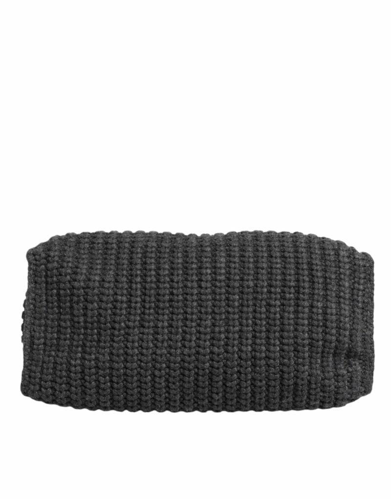 Dolce & Gabbana Black Large Knitted Crochet Shoulder Shopper DG Logo Bag - Image 5