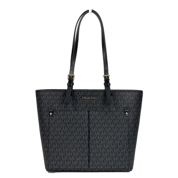 Michael Kors Jet Set Medium Black Double Pocket Tote Bag