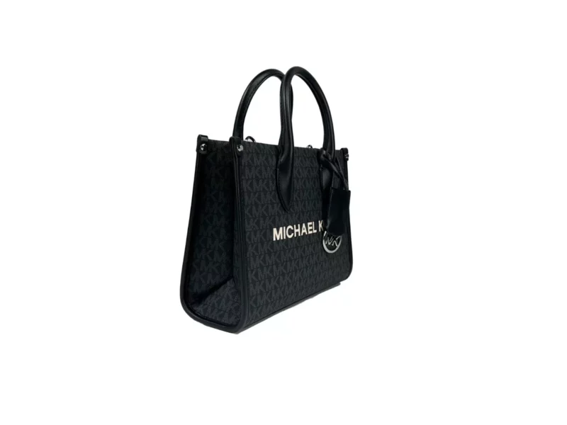Michael Kors Mirella Signature Small Top Zip Tote Bag Black - Image 2