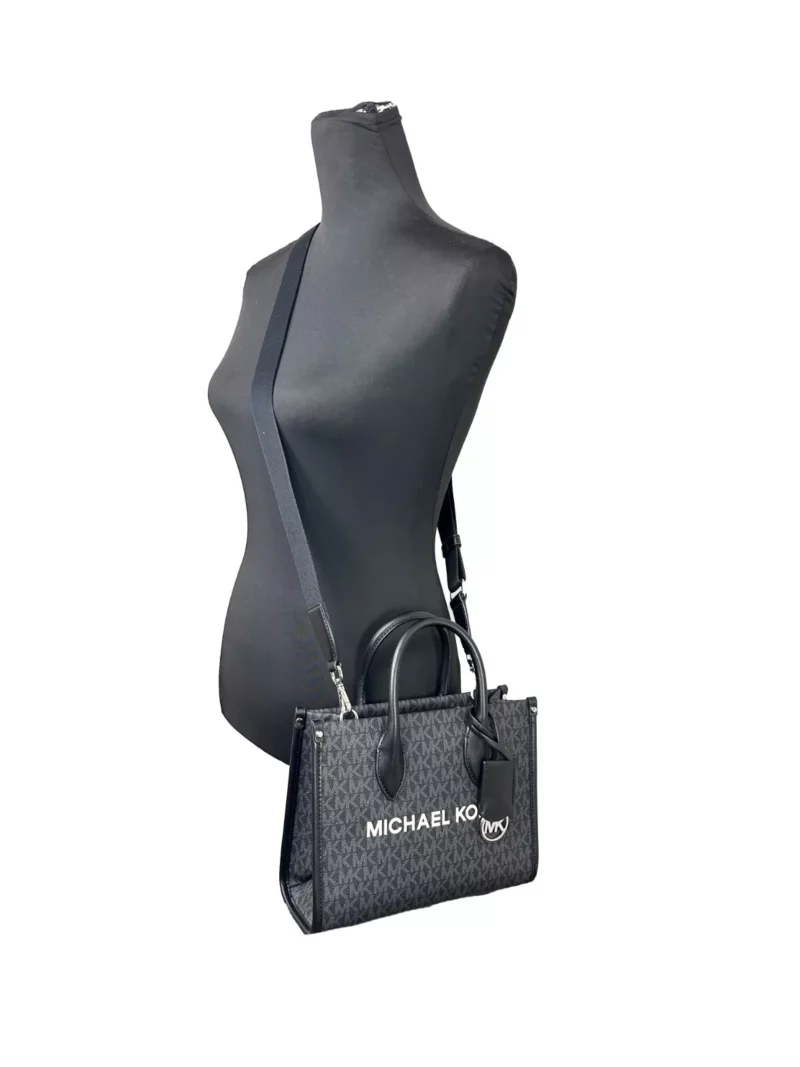 Michael Kors Mirella Signature Small Top Zip Tote Bag Black - Image 4