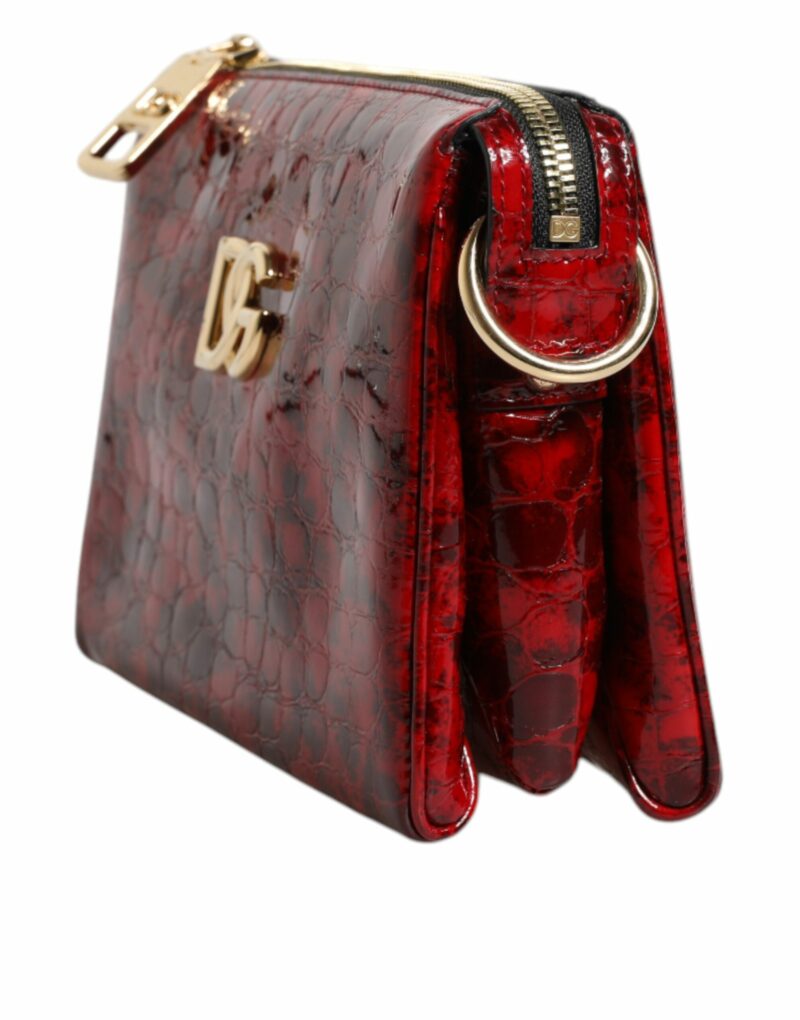 Dolce & Gabbana Red Exotic Leather DG Logo Women Crossbody Bag - Image 3
