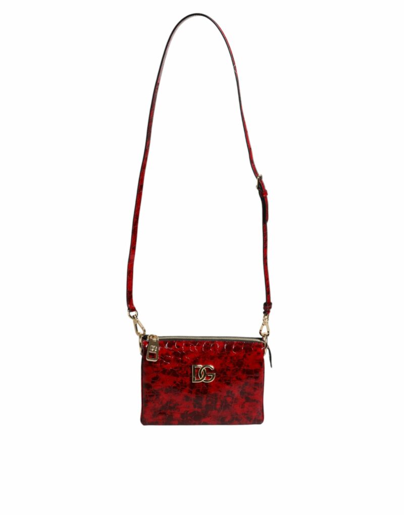 Dolce & Gabbana Red Exotic Leather DG Logo Women Crossbody Bag - Image 6