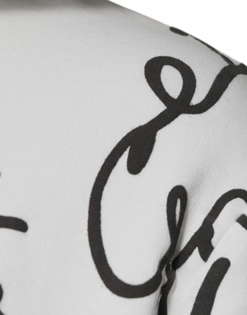 Dolce & Gabbana White Logo Cotton Hooded Sweatshirt Sweater - Image 4