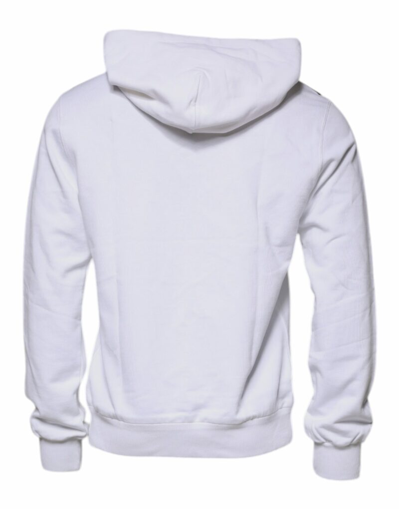Dolce & Gabbana White Logo Cotton Hooded Sweatshirt Sweater - Image 5