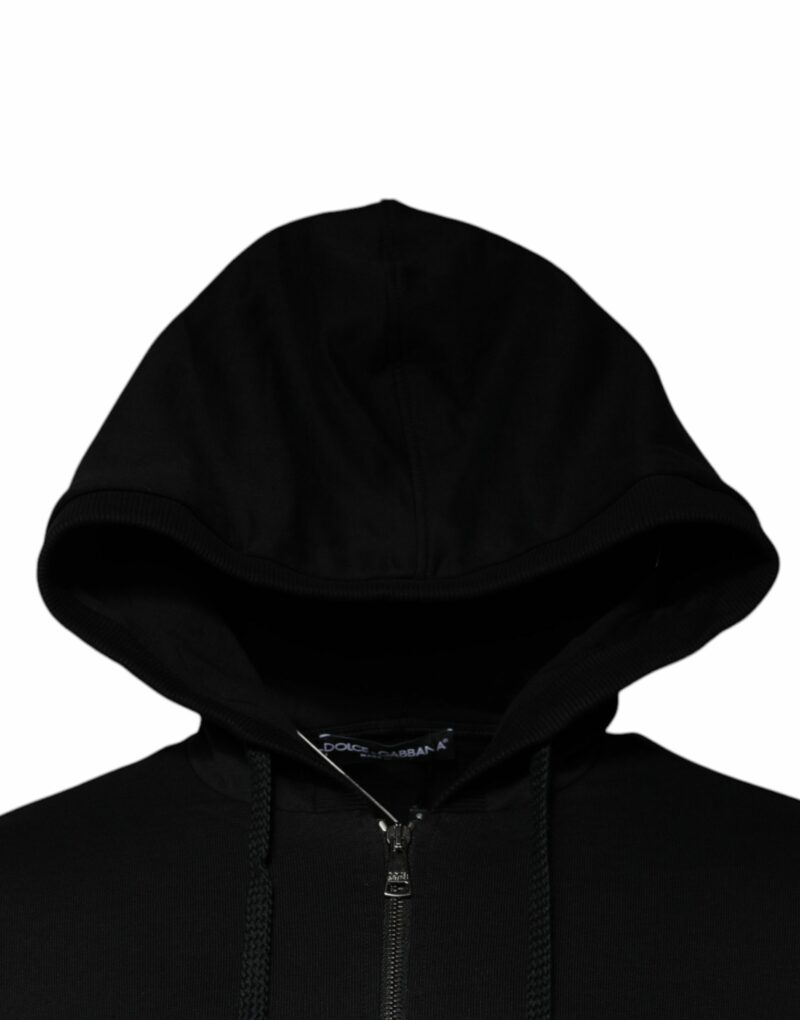 Dolce & Gabbana Black Logo Full Zip Hooded Sweatshirt Sweater - Image 3